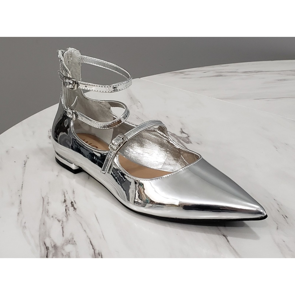 NEW INC International Concepts Women Valan SILVER Flats strappy‎ Pointed Toe - Picture 3 of 7
